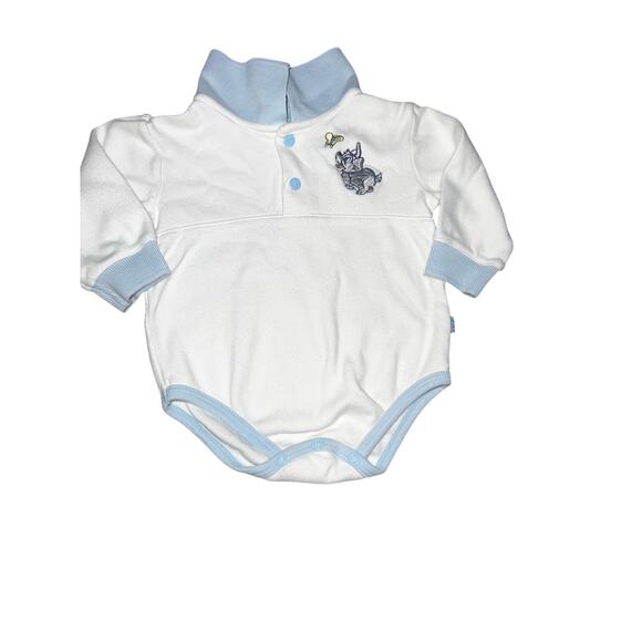 Vintage Disney's Lady and the Tramp Embroidered long sleeve collared one pc 6/9m - Picture 1 of 7